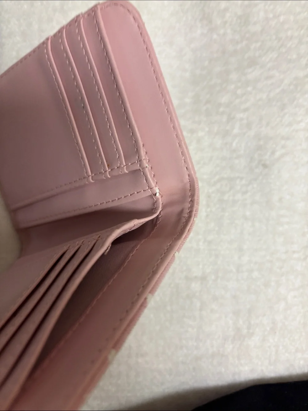 Nanette Lepore Wallet Pink/White Hearts Snap